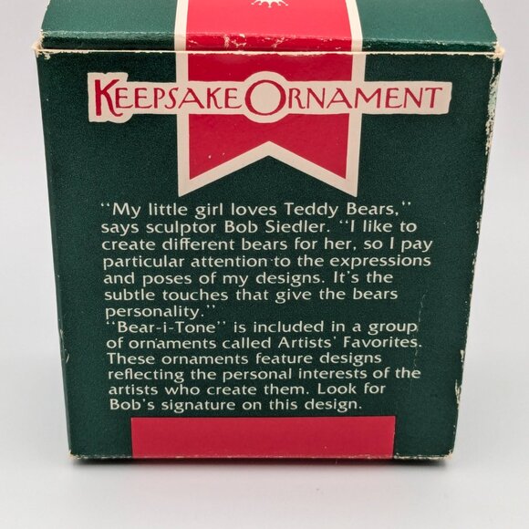 Hallmark Keepsake Bear-I-Tone Handcrafted Ornament 1989 - Picture 9 of 10